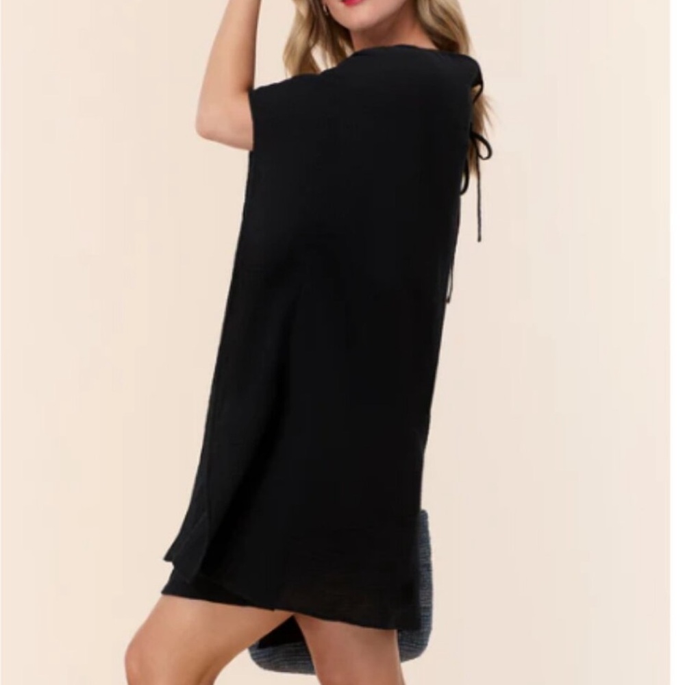 NWT Andie THE MAGDALENA KAFTAN Cotton Gauze Swim Cover Up BLACK Small / Medium - Picture 4 of 7